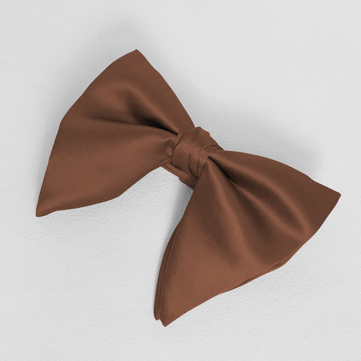 Pochette de costume pour homme, style britannique, couleur unie, surdimensionnée, avec nœud papillon pointu