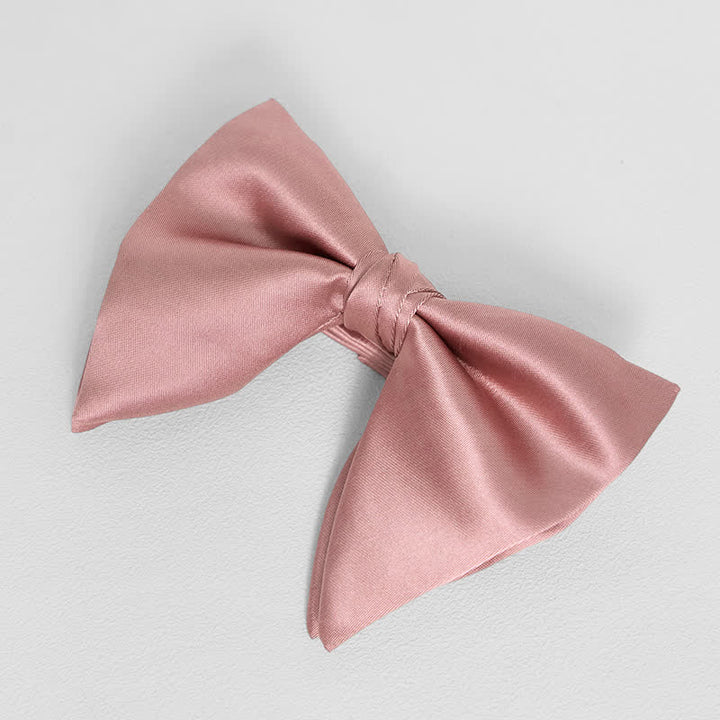 Pochette de costume pour homme, style britannique, couleur unie, surdimensionnée, avec nœud papillon pointu