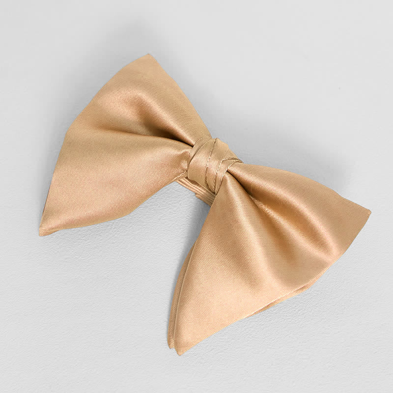 Pochette de costume pour homme, style britannique, couleur unie, surdimensionnée, avec nœud papillon pointu