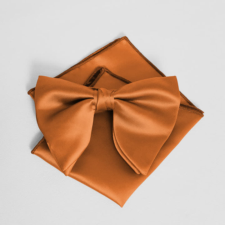 Pochette de costume pour homme, style britannique, couleur unie, surdimensionnée, avec nœud papillon pointu