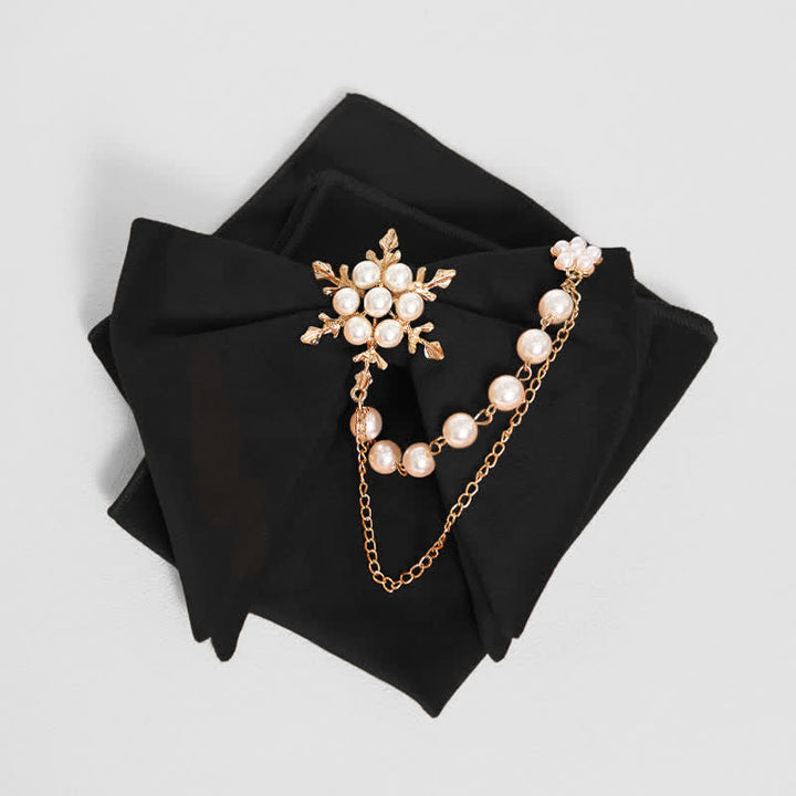 Pochette de costume en velours avec nœud papillon et chaîne de perles pour homme