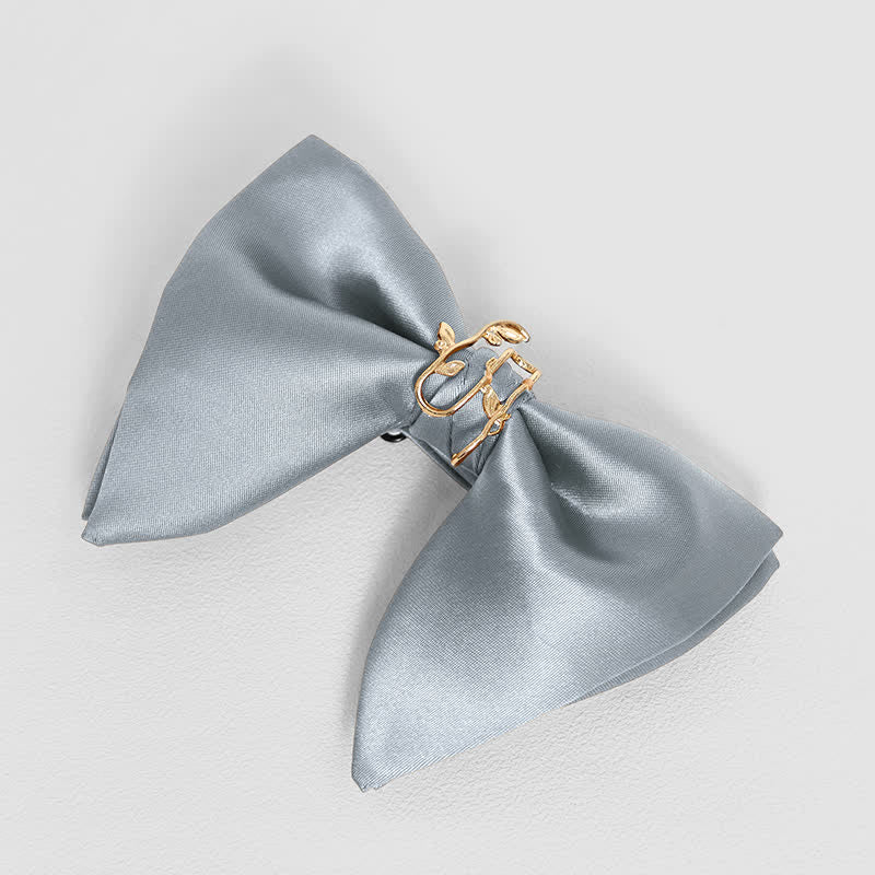 Nœud papillon surdimensionné à pointes et feuilles de vignes dorées pour homme