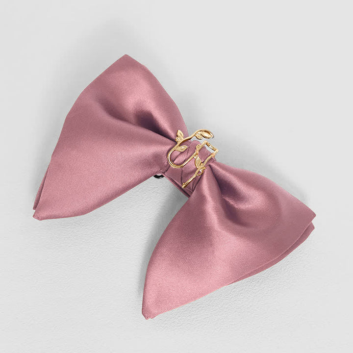 Nœud papillon surdimensionné à pointes et feuilles de vignes dorées pour homme