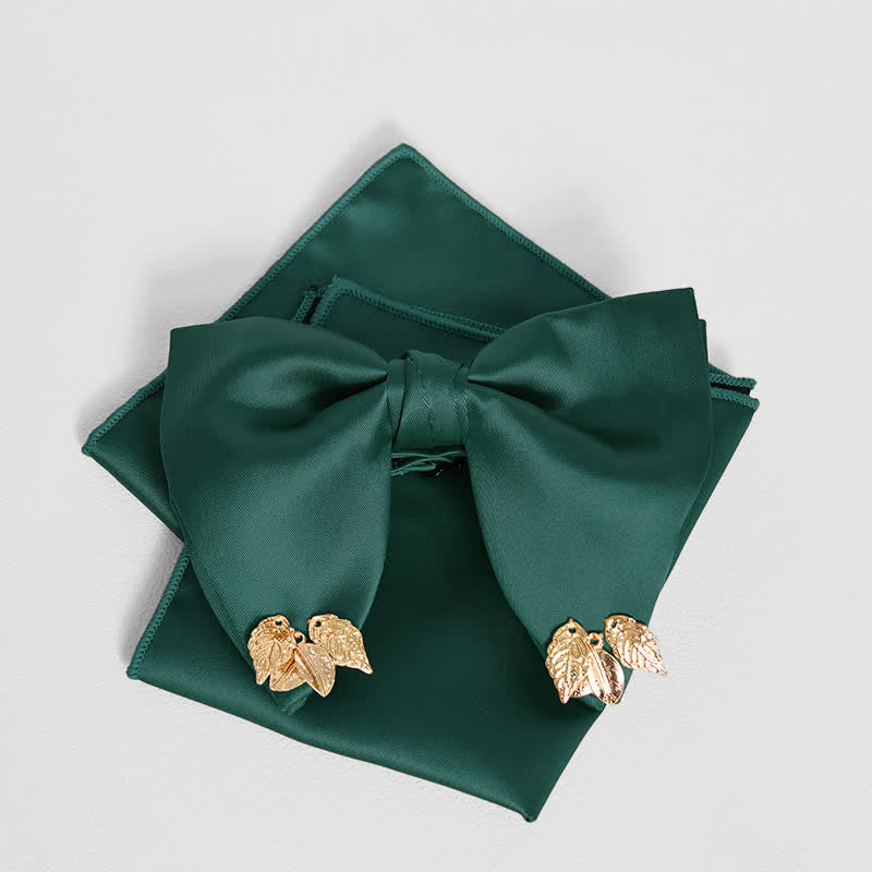 Pochette de costume surdimensionnée à double épaisseur et motif feuilles pour homme