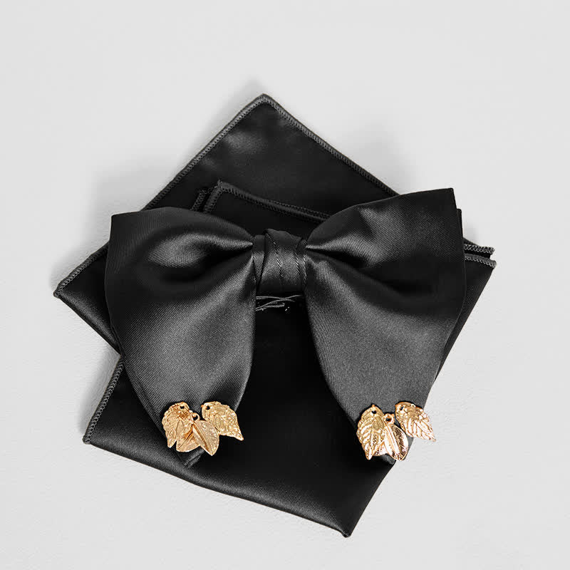 Pochette de costume surdimensionnée à double épaisseur et motif feuilles pour homme