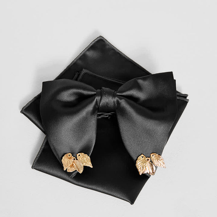 Pochette de costume surdimensionnée à double épaisseur et motif feuilles pour homme