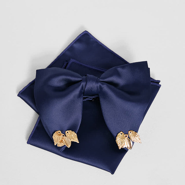 Pochette de costume surdimensionnée à double épaisseur et motif feuilles pour homme