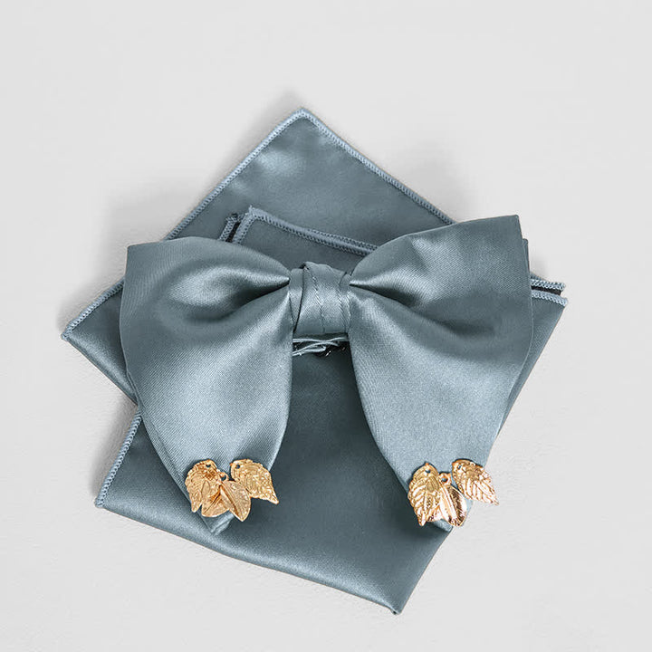 Pochette de costume surdimensionnée à double épaisseur et motif feuilles pour homme