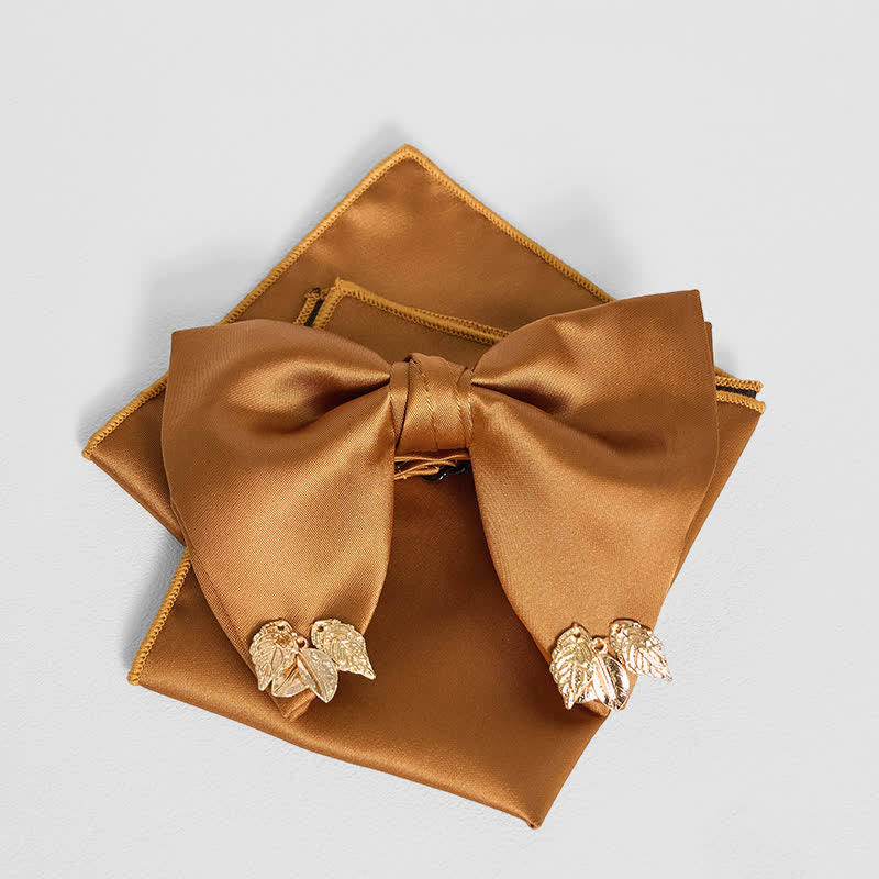 Pochette de costume surdimensionnée à double épaisseur et motif feuilles pour homme