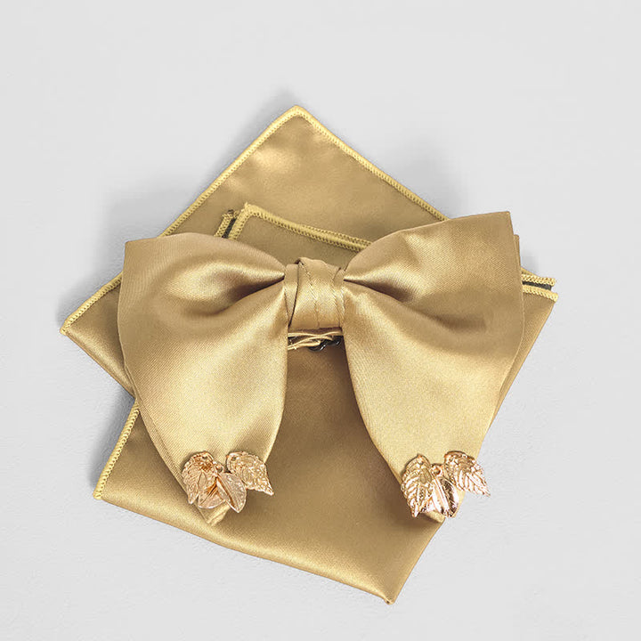 Pochette de costume surdimensionnée à double épaisseur et motif feuilles pour homme