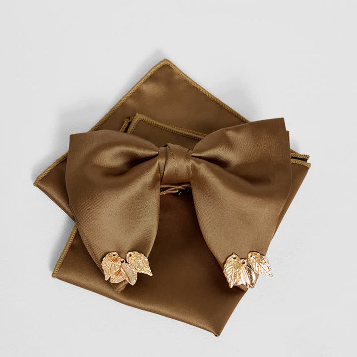 Pochette de costume surdimensionnée à double épaisseur et motif feuilles pour homme
