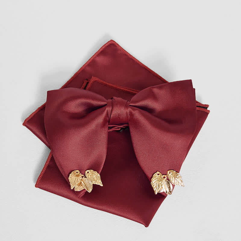 Pochette de costume surdimensionnée à double épaisseur et motif feuilles pour homme