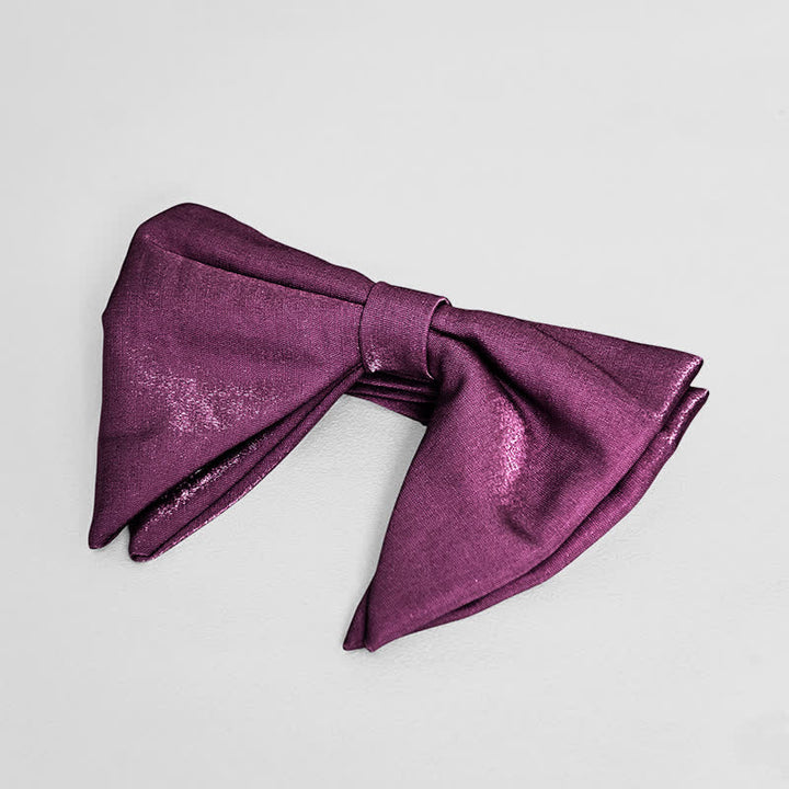 Nœud papillon surdimensionné en satin de soie brillant pour homme