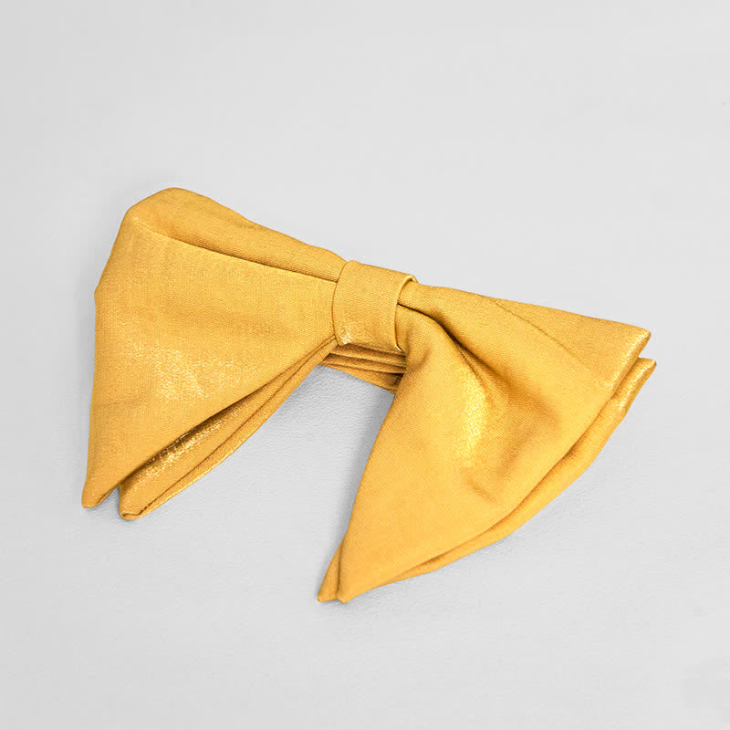 Nœud papillon surdimensionné en satin de soie brillant pour homme