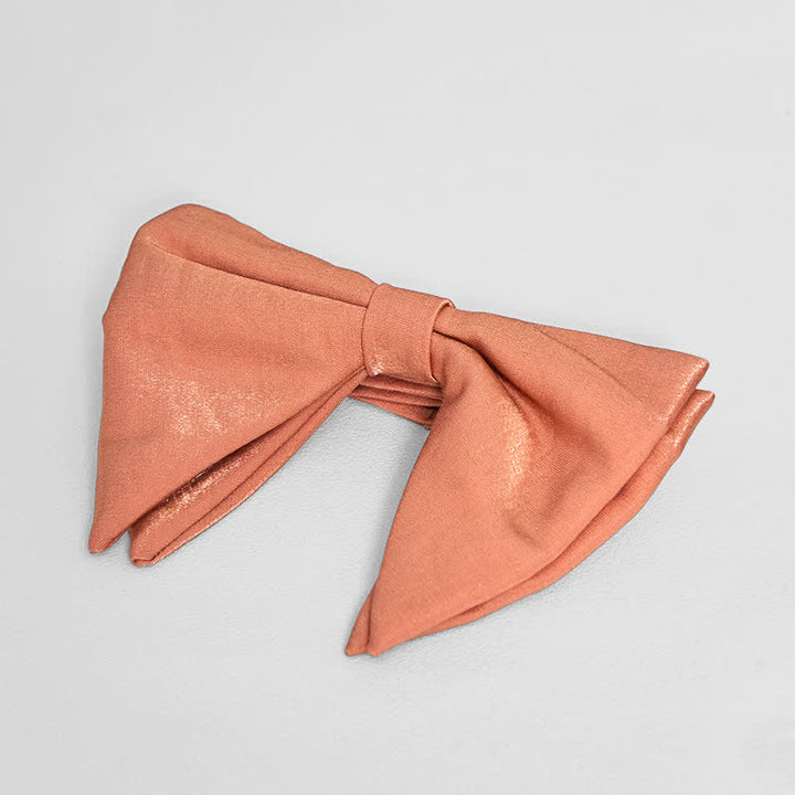 Nœud papillon surdimensionné en satin de soie brillant pour homme