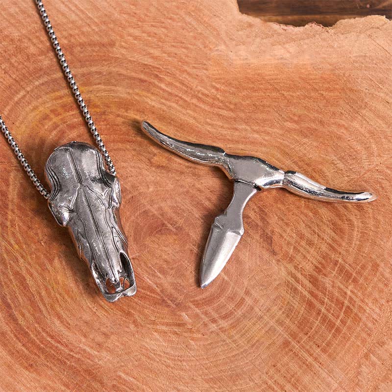 Boucle de ceinture multifonction avec pendentif en forme de tête de taureau Longhorn EDC