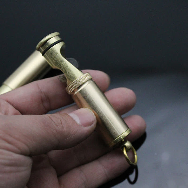 Porte-clés rétro en bronze, briquet à kérosène rechargeable et portable - image 4