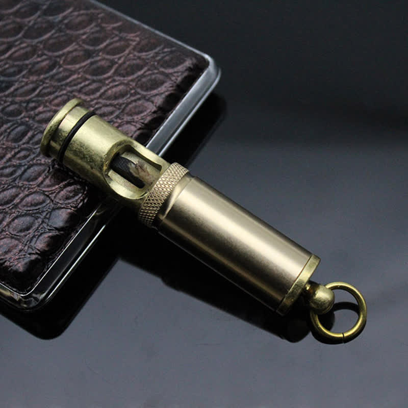 Porte-clés rétro en bronze, briquet à kérosène rechargeable et portable - Bronze - image 1