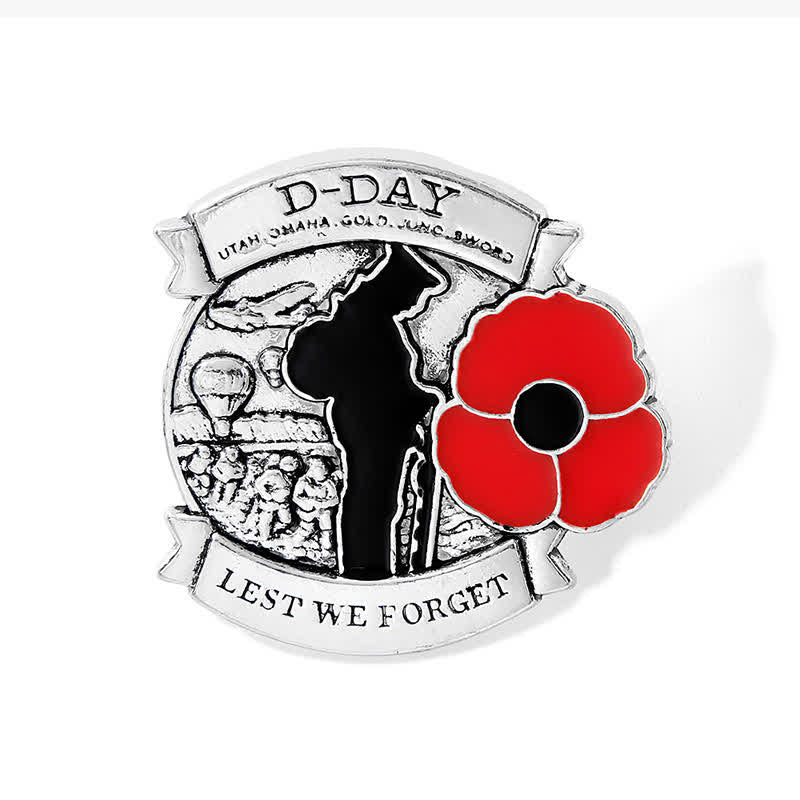 Broche coquelicot commémorative du 80e anniversaire du débarquement