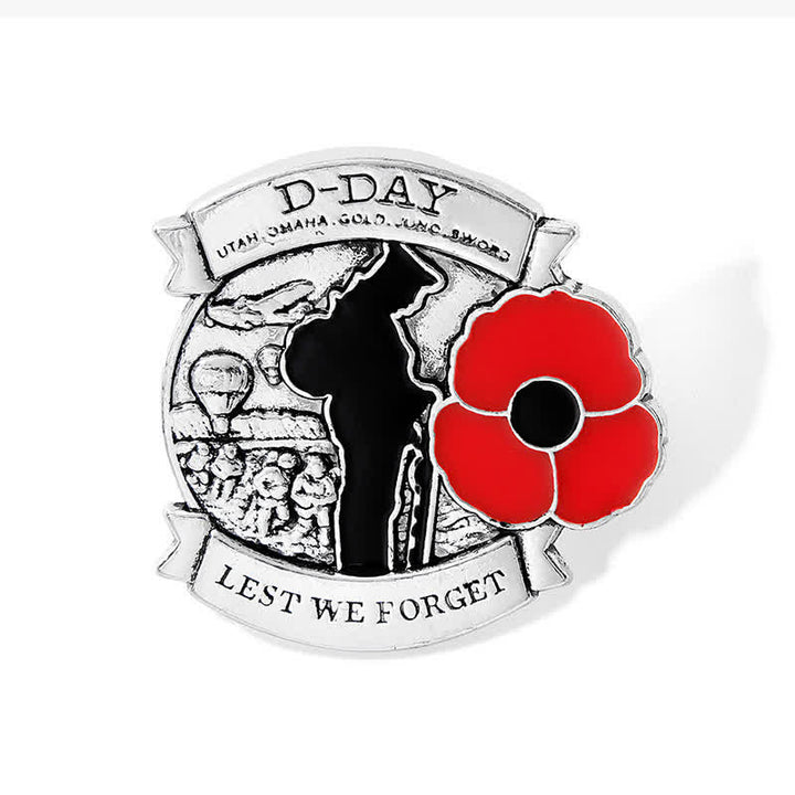Broche coquelicot commémorative du 80e anniversaire du débarquement