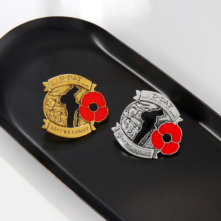 Broche coquelicot commémorative du 80e anniversaire du débarquement