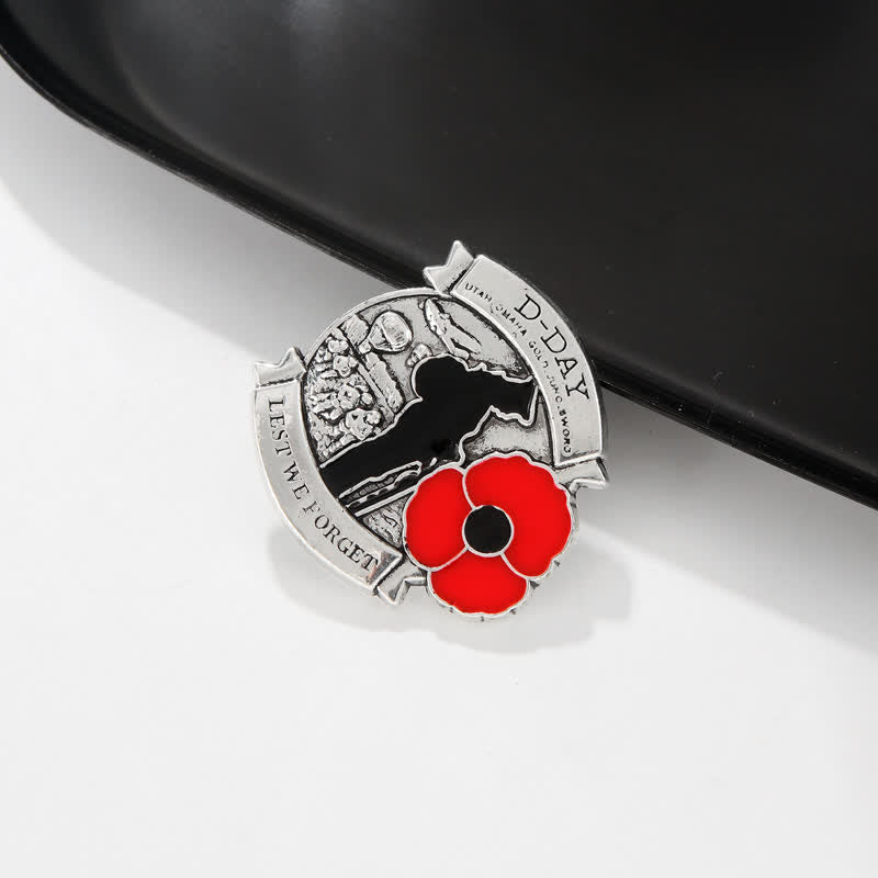 Broche coquelicot commémorative du 80e anniversaire du débarquement