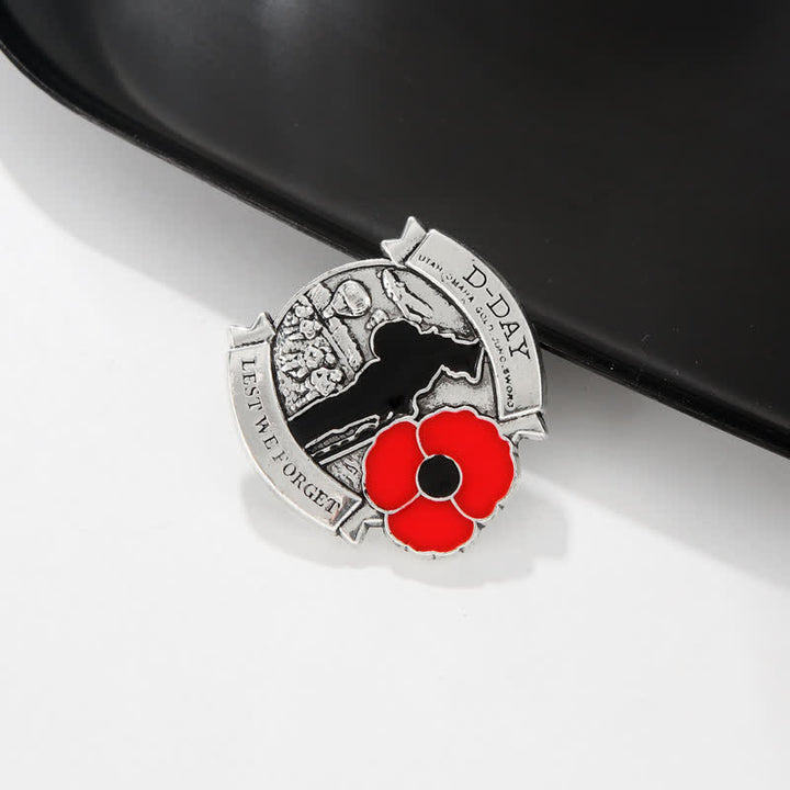 Broche coquelicot commémorative du 80e anniversaire du débarquement