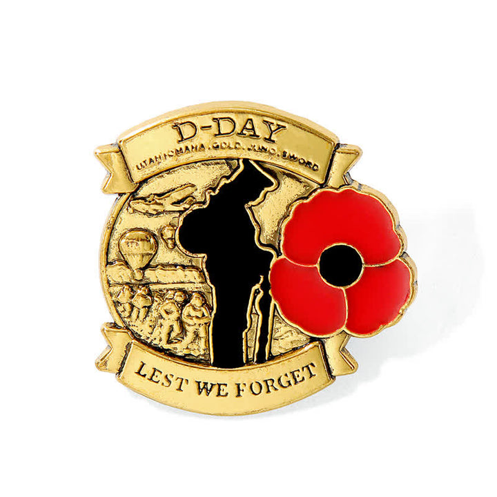 Broche coquelicot commémorative du 80e anniversaire du débarquement