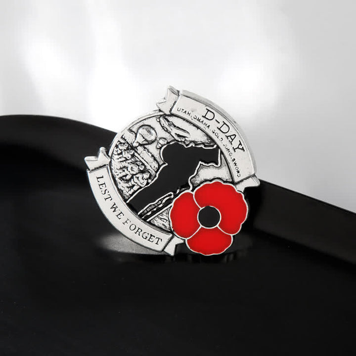 Broche coquelicot commémorative du 80e anniversaire du débarquement