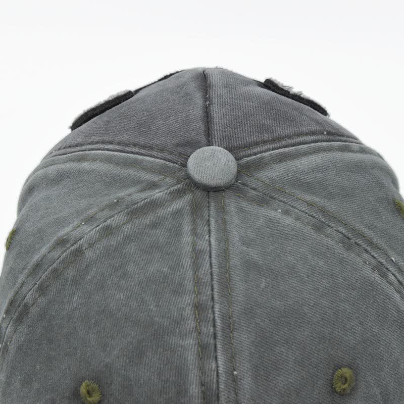 Casquette de baseball délavée brodée style urbain vintage