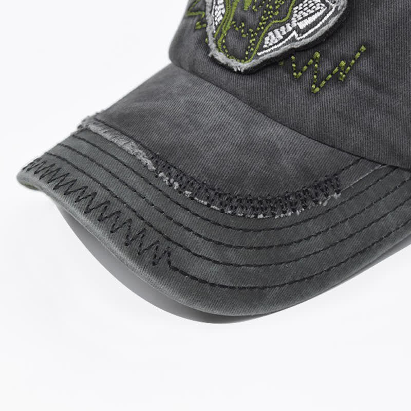 Casquette de baseball délavée brodée style urbain vintage