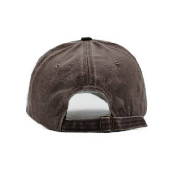 Casquette de baseball délavée à bords effilochés et brodés de requins
