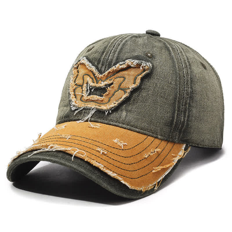 Casquette de baseball délavée rétro brodée de papillons