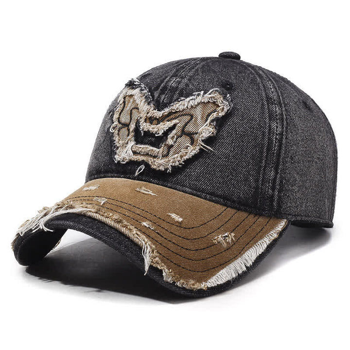 Casquette de baseball délavée rétro brodée de papillons