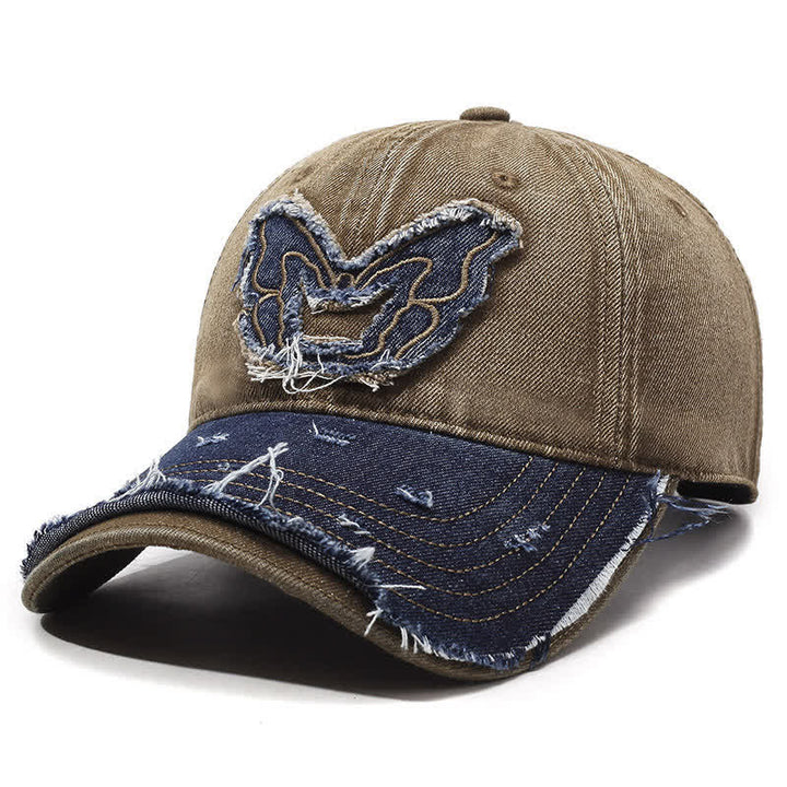 Casquette de baseball délavée rétro brodée de papillons
