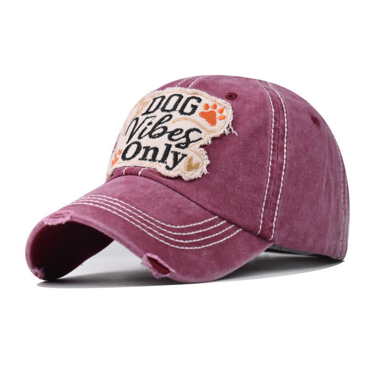 Casquette de baseball délavée brodée Dog Vibes Only