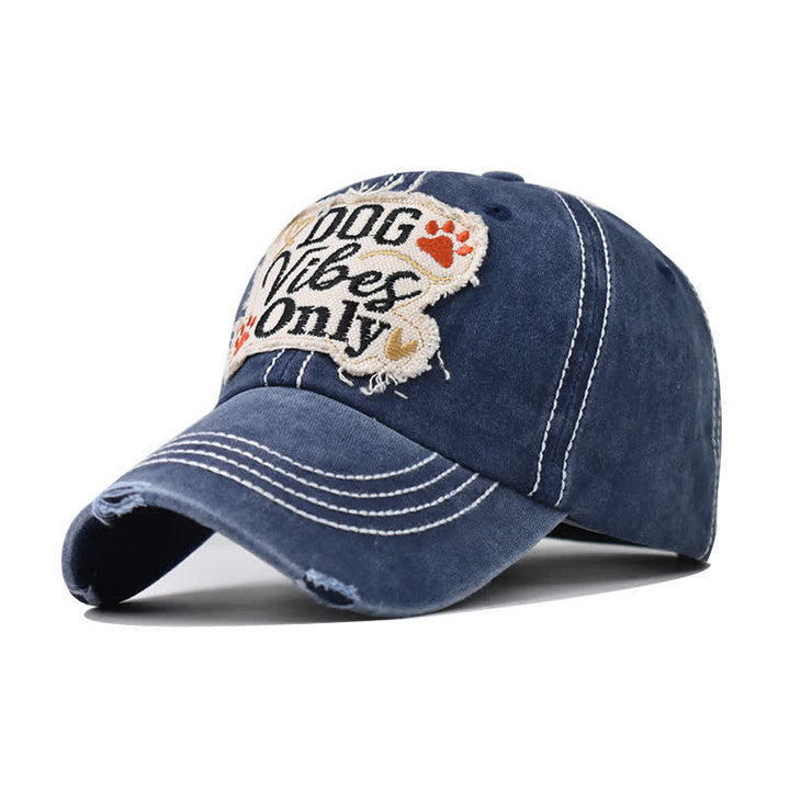 Casquette de baseball délavée brodée Dog Vibes Only