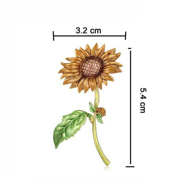 Broche en émail tournesol d'été pour femme