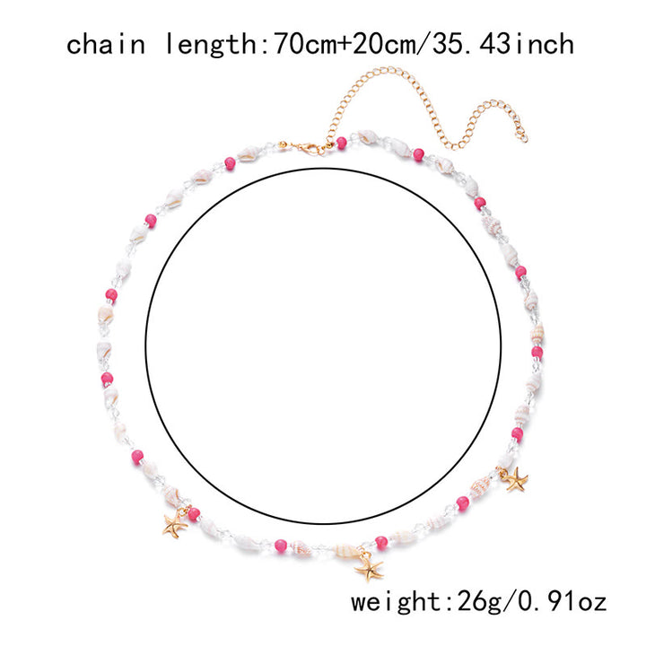 Chaîne de taille bohème pour femme, motif étoile de mer et coquillage