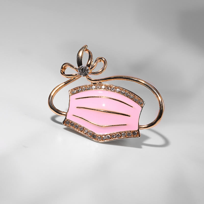 Broche en émail en forme de masque buccal en cristal pour infirmière et médecin