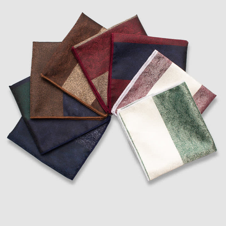 Pochette de costume à rayures épaisses et couleurs contrastées pour homme