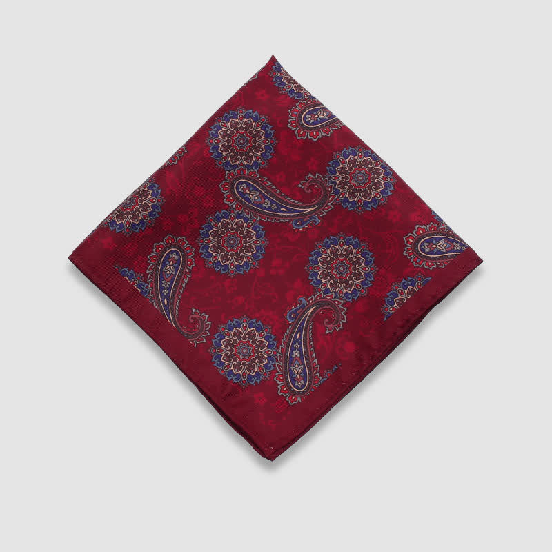 Pochette de costume vintage à pois et motif cachemire pour homme