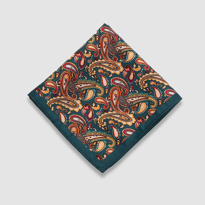 Pochette de costume vintage à pois et motif cachemire pour homme