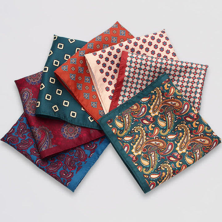 Pochette de costume vintage à pois et motif cachemire pour homme