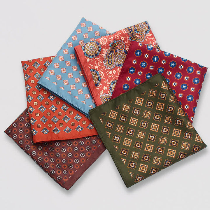Pochette de costume vintage à pois et motif cachemire pour homme