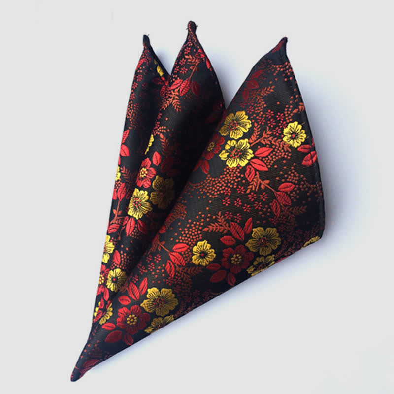 Pochette de mariage à fleurs cachemire colorées pour homme