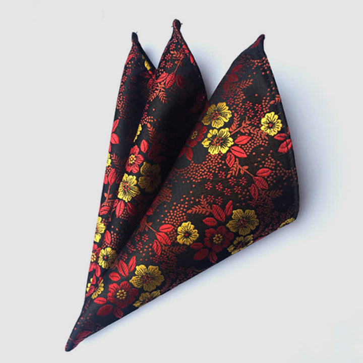 Pochette de mariage à fleurs cachemire colorées pour homme