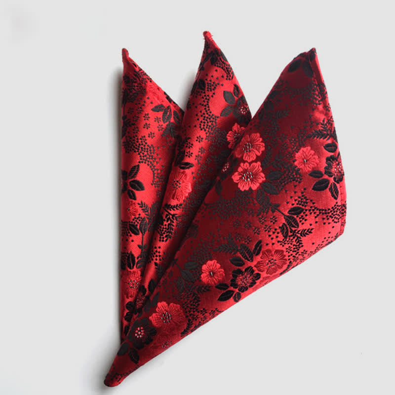 Pochette de mariage à fleurs cachemire colorées pour homme
