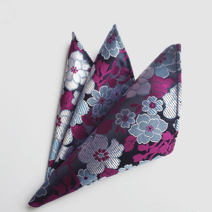 Pochette de mariage à fleurs cachemire colorées pour homme