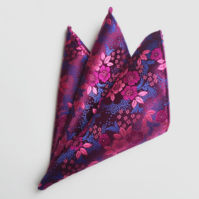 Pochette de mariage à fleurs cachemire colorées pour homme